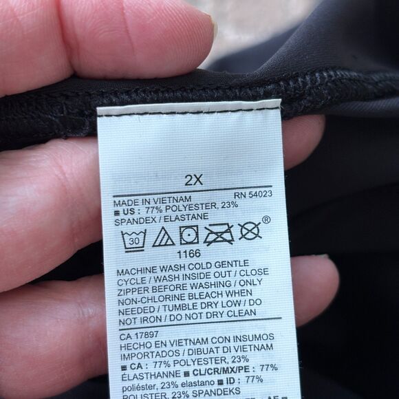 Old Navy PowerSoft Leggings Women's 2X Black Sheer Compression Pockets 7/8 Ankle - Picture 7 of 9